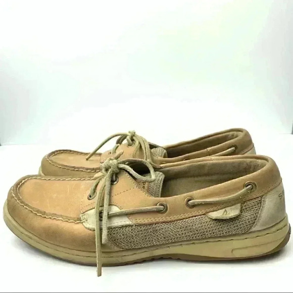 Sperry topsider Flats 10 tan leather boat shoes - Picture 5 of 12